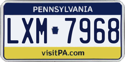 PA license plate LXM7968