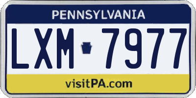 PA license plate LXM7977