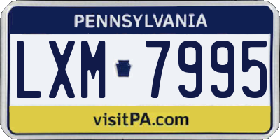 PA license plate LXM7995