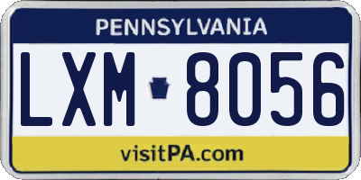 PA license plate LXM8056