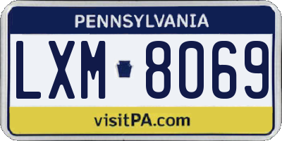 PA license plate LXM8069