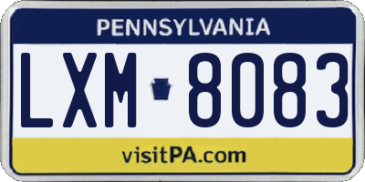PA license plate LXM8083