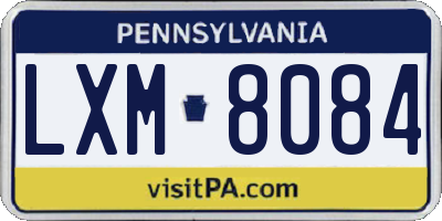 PA license plate LXM8084