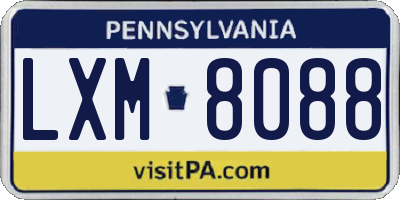 PA license plate LXM8088