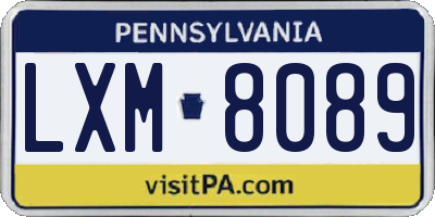PA license plate LXM8089