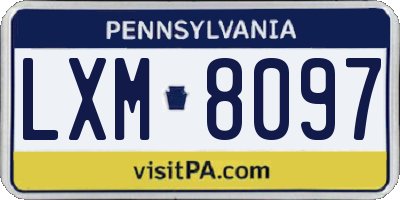 PA license plate LXM8097