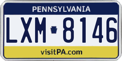 PA license plate LXM8146