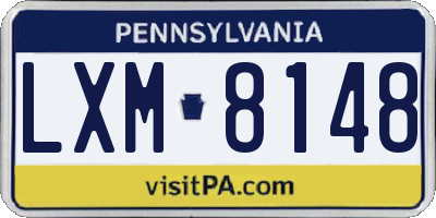 PA license plate LXM8148