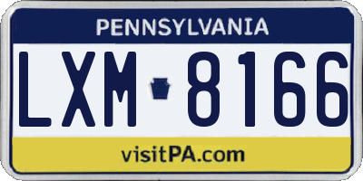 PA license plate LXM8166
