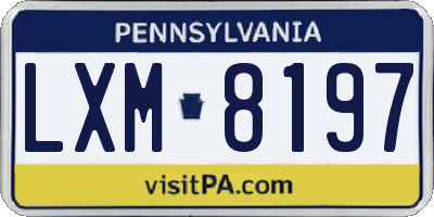 PA license plate LXM8197