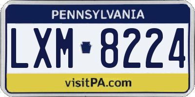PA license plate LXM8224
