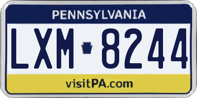 PA license plate LXM8244
