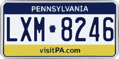PA license plate LXM8246