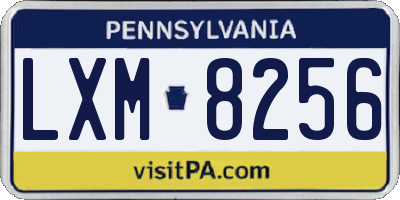PA license plate LXM8256