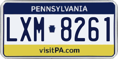 PA license plate LXM8261