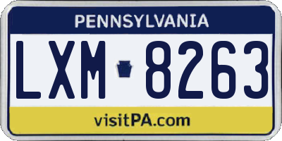 PA license plate LXM8263