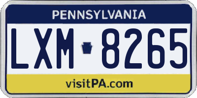 PA license plate LXM8265