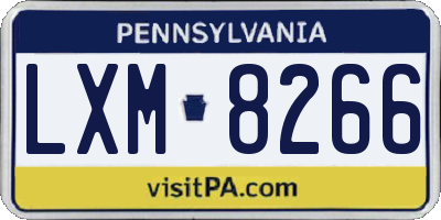 PA license plate LXM8266
