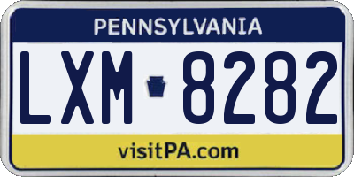 PA license plate LXM8282