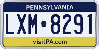 PA license plate LXM8291