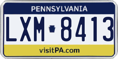 PA license plate LXM8413