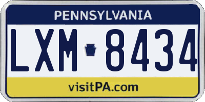 PA license plate LXM8434