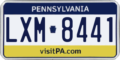 PA license plate LXM8441