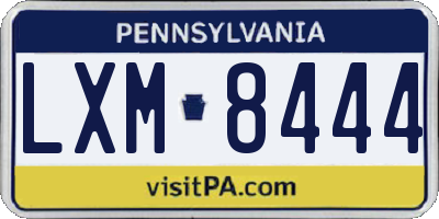 PA license plate LXM8444