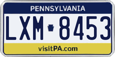 PA license plate LXM8453