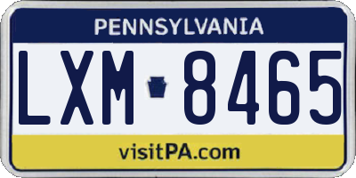PA license plate LXM8465