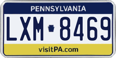 PA license plate LXM8469