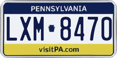 PA license plate LXM8470