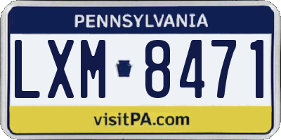 PA license plate LXM8471