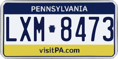 PA license plate LXM8473