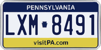 PA license plate LXM8491
