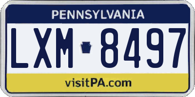 PA license plate LXM8497