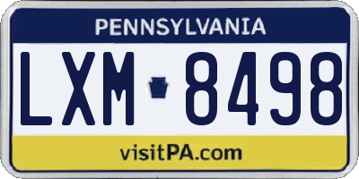 PA license plate LXM8498