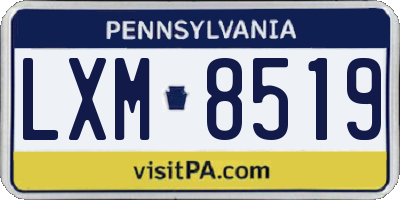 PA license plate LXM8519