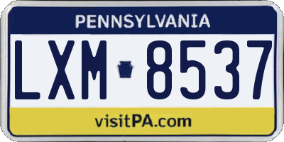PA license plate LXM8537