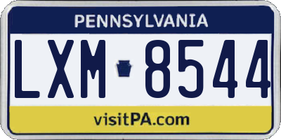 PA license plate LXM8544