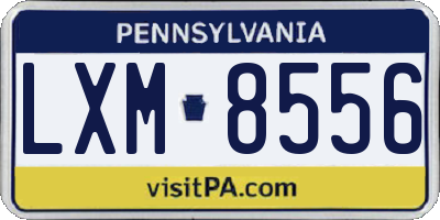 PA license plate LXM8556