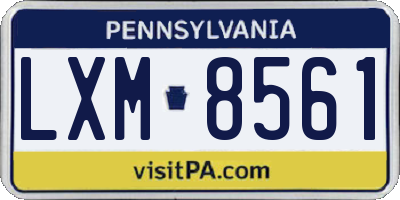 PA license plate LXM8561