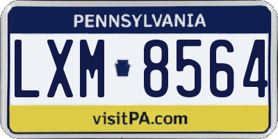 PA license plate LXM8564