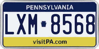PA license plate LXM8568