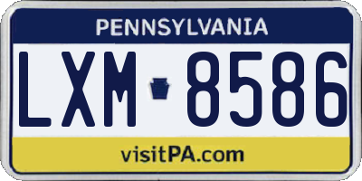 PA license plate LXM8586