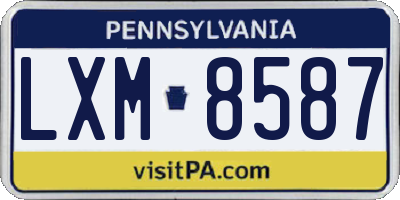 PA license plate LXM8587
