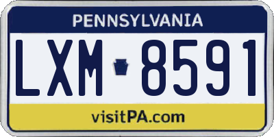 PA license plate LXM8591