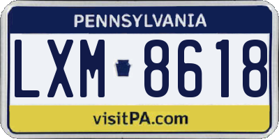 PA license plate LXM8618