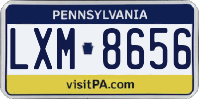PA license plate LXM8656