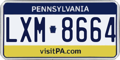 PA license plate LXM8664